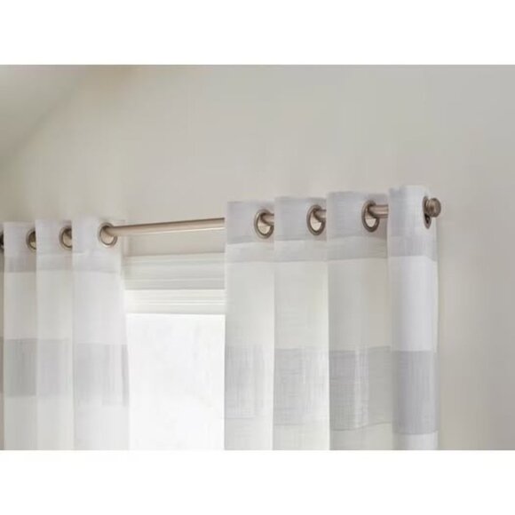 ✨ Allen + Roth 84" Grey Striped Semi-Sheer Grommet Curtain 4 Panels ✨ - Picture 6 of 6